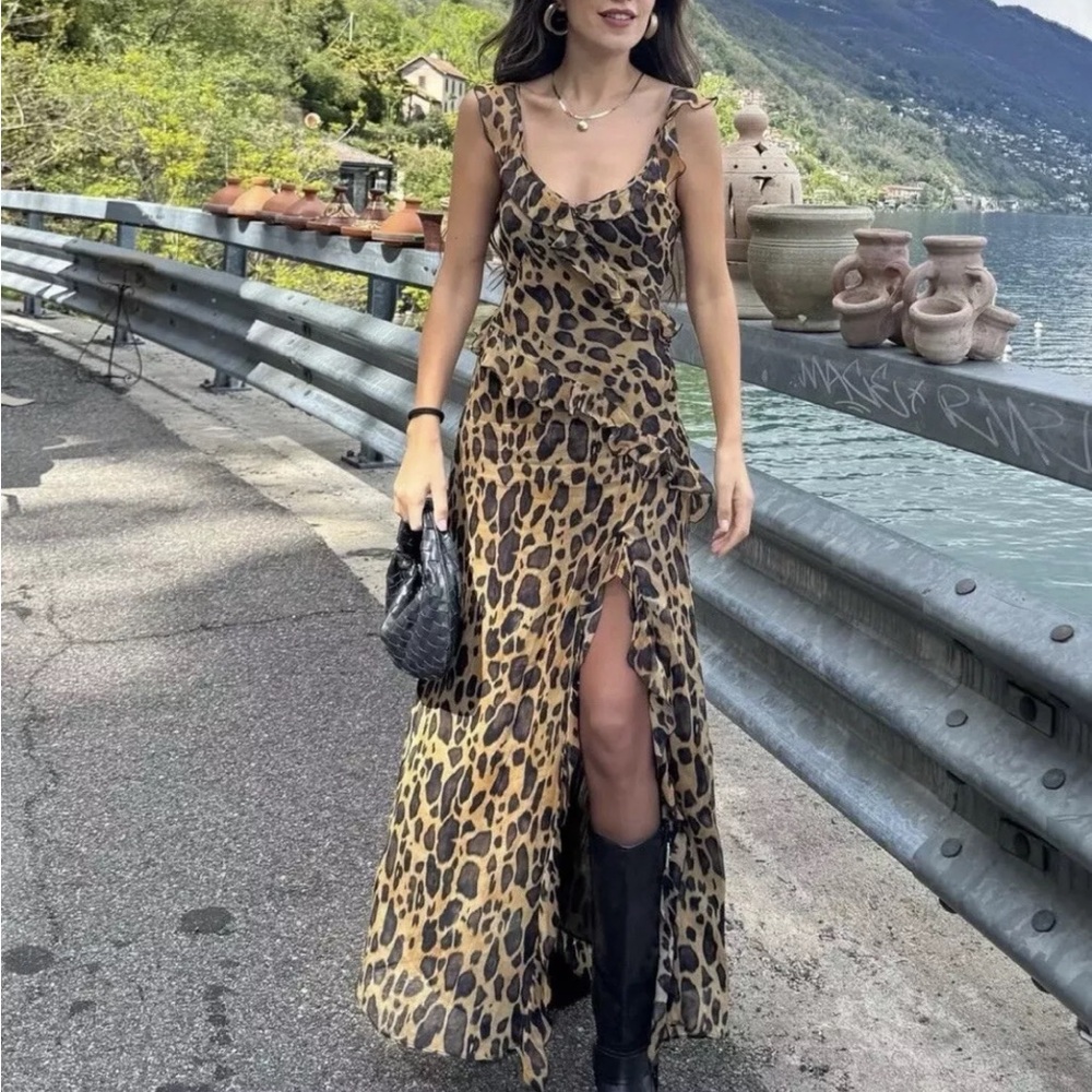 Zara Leopard Print Maxi Dress